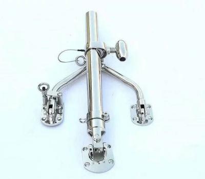 China Boat Hardware Fitting 316 Stainless Steel Outboard Bracket Marine Fishing Rod Holder Marine Adjustable Bracket for sale