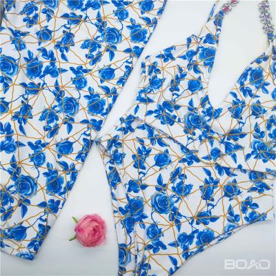 China Stretch Matt 40d 88 Polyester 12 Running Spandex Custom Floral Printed Swimsuit Fabric Fully for sale