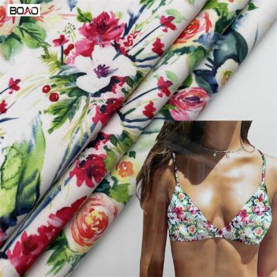 China Wicking Polyester Lycra Matte Flower Printed Swimsuit Quick Dry Fabric for sale