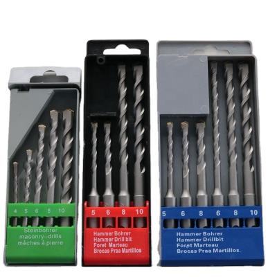 China Dehui Concrete Masonry Tools 5PCS In Box Round Shank Chrome Plated Masonry Drill Bit Set for sale