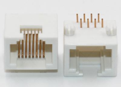 중국 비차폐 8P8C RJ45 정각 연결기 백색 색깔 넓은 조작 온도 범위 판매용