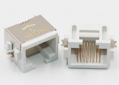 Chine Enfoncer droit blanc le type connecteur de SMT RJ45, bâti Jack de surface de 8P8C RJ45 à vendre