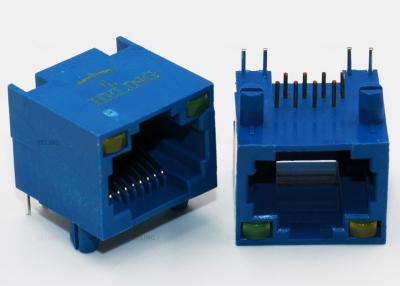 Chine Du port RJ45 de prise simple non protégée d'Ethernet de logement support bleu de trou - à vendre