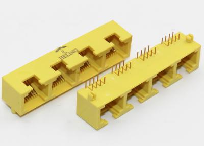 Cina 1 x 4 entrata laterale gialla RJ45 Jack modulare THT per il router della rete in vendita