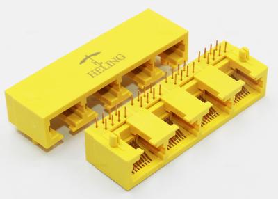 Cina 1 x 4 Ports il connettore Ganged Rj45 di lan dell'armonica per il hub/commutatori della rete in vendita