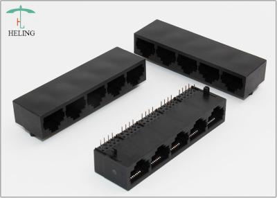 China O alojamento preto Jack modular 1 x 5 move o conector do RJ45 Multiport para o cartão-matriz/cartão do PC à venda