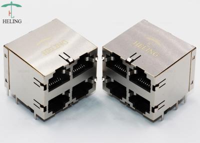 China Conector modular de los puertos RJ45 Jack del OEM 2x2 a través - agujeree MJ5988-B022-RS en venta