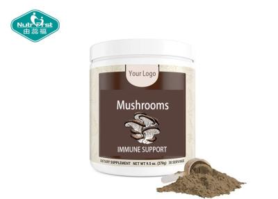 China 6 Mushroom Lions Mane Reishi Cordyceps Chaga Turkey Tail Maitake Extract Greens Blend Superfood Immune Powder for sale