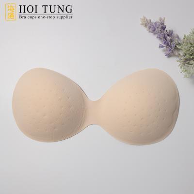 China Hot Selling Skin Feeling One Piece Cup Breathable Sports Bra Sponge Rubber Bra Pad With Round Hole for sale