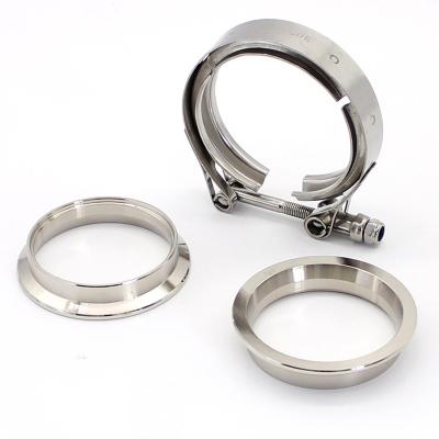 China Stainless steel T Bolt V Band Heavy Duty Pipe Clamp with Flanges for sale