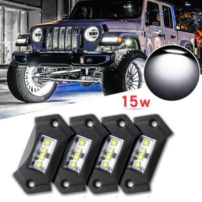 China Car Offroad Accessories Pure White Led Pickup Truck 4x4 Rock Lights 10-30v IP68 Rock Lights For Trucks for sale