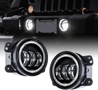 China For jeep jk lighting system auto fog lamp car led fog driving lights with 4inch halo fog light for jeep jk for sale