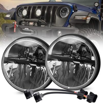 China For Jeep Hummer Lada Niva DOT Approval 12v led headlight with turn signal DRL 7inch led headlight for Jeep Hummer Lada Niva for sale