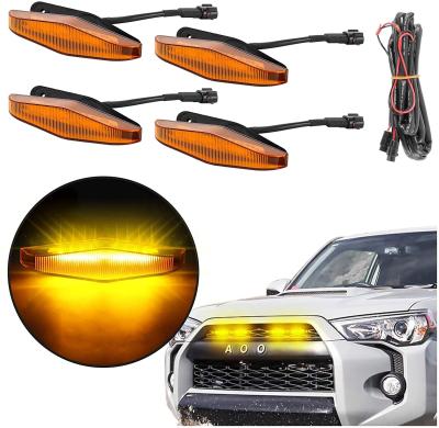 China With Plastic Wiring 4PCS Amber Led Grille Kits Car Grilles LED Lights For Toyota 4Runner TRD pro 14-19 for sale