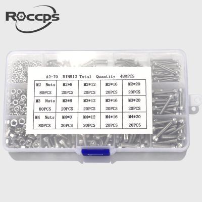 China M2 M3 M4 304 Stainless Steel Head Socket Machine Screw Head Kit 1080pcs for sale