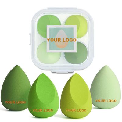 China Hot Private Label Logo Non Latex Makeup Sponge Custom Made Washable Factory Price Best Selling Bulk Egg Beauty Blending Sponge With Holder for sale