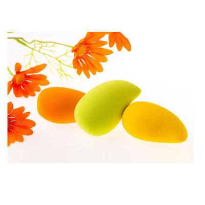 China Hot Selling Washable Fiber Micro Latex Cosmetics Mango Fruit Shape Beauty Micro Sponge 3Pcs Makeup Blender Sets Non for sale