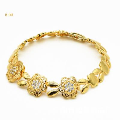 China New Romantic Designer 24K Gold Color Bangles African Dubai Bangles Bracelet For Women Bridal Bracelets Wedding Pearl Wife Girlfriend Jewelry for sale