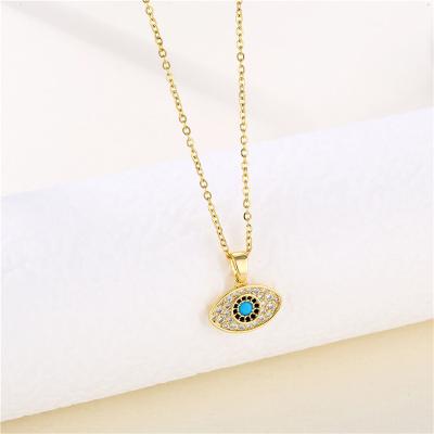 China FASHIONABLE Female Cute Rose Flower Necklace Crystal Flower Pendant Necklace Gift Copper Ladies Party Shape Devil's Eye Jewelry for sale