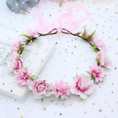 China Women Girl Wedding Flower Hair Garland Crown Headband Floral Wreath Handmade Headbands Wedding Beautiful/Sweet New Bridal Fashion for sale