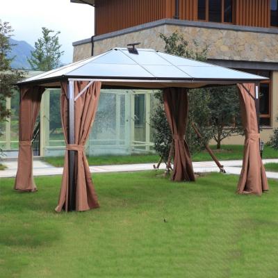 China Fashion design Prefab Pavilion outdoor waterproof aluminum structures gazebo and pergola for garden en venta