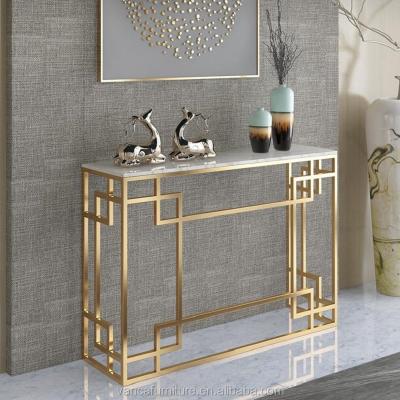 China Luxury& Modern Hot Sale Modern Gold Metal Console Table High Quality Console Table for sale