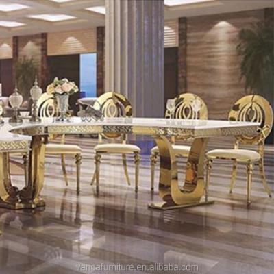 China Super Comfortable Foshan Gold Furniture Market White Outdoor Stainless Steel Porcelain Wedding Chairs for sale