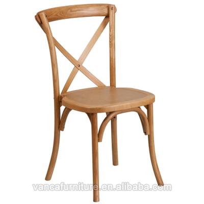 China Restaurant Chair Durable Wooden Stackable Cross Back Chair for sale