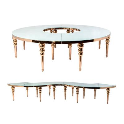 China LUCURY& ROYALE hot sale high quality round stainless steel wedding table for sale