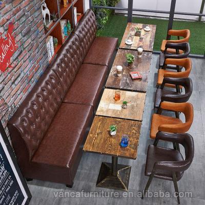 China Vintage Industrial Style Restaurant Booth Chair And Table Seating Sets Customized for sale