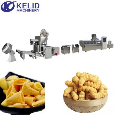 China Convenient Snacks Wheat Flour Bugles Puff Pillow Stick Chips Extruded Production Line Making Machine for sale