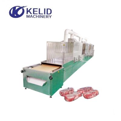 China Medicine Processing Tunnel Type Microwave Continuous Fast Frozen Chicken Beef Meat Thawing Machine for sale