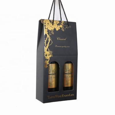 China Recycled Materials Like Manufacturer High End Custom Printed Simple Luxury Double Cardboard Paper Glass Bottle Gift Packaging Wine Box for sale