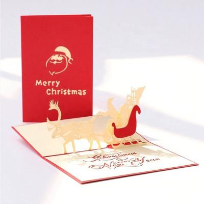 China Europe Top Product Prices Good Pop Handwork Laser Cut Custom Design and Manufacturer Christmas 3d Greetings Up Cards for sale