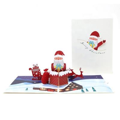 China Europe Fashion Custom Design 3d Christmas Pop Handwork Greeting Cards Supplier Gift Souvenir for sale