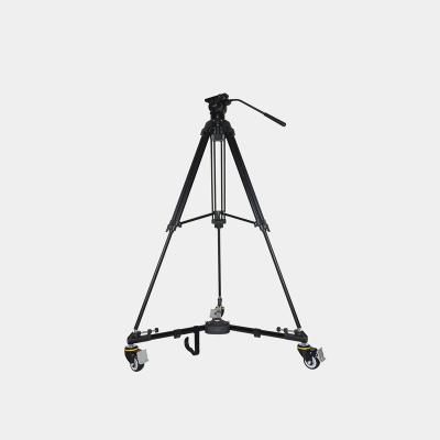 China KINGJOY Professional Digital Camera Video Tripod With Heavy Dolly And Fluid Head Kit For Cameras Camcorders for sale