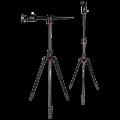 China KINGJOY PORTABLE Aluminum Tripod 2-in-1 Flat Extend Horizontal 360 Rotation Center Column Camera Tripod and Ball Head for sale