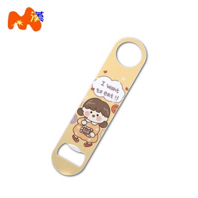 China Double Sided Transfer Pattern Manufacturer Sells 2022 New Customized Stainless Steel Logo Printing Sublimation Bottle Opener Blanks for sale