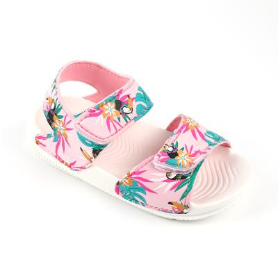 China Custom LOGO Slide Waterproof PVC Flamingo Printing School Shoes Summer Children Kids Outdoor Non-slip Sandal for sale