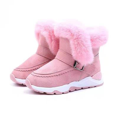 China Deodorization 2021 hot sale unique rubber girls mow fur striped comfortable classic ankle boots for kids for sale