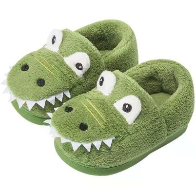 China Amazon Anti-slippery Tending Warm Plush Slippers For Toddlers Cartoon Fur Bedroom Kids Indoor Slippers Winter for sale