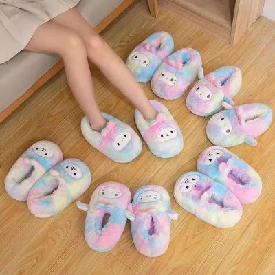 China Hot Selling Fashion Trend USA Support Fashion Lady Indoor Shoes Women Household Keep Cat Fluffy Plush Slipper Hot for sale