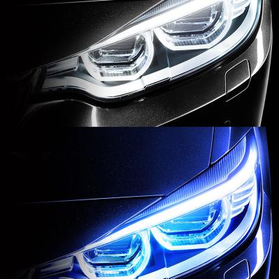 China 2pcs Car LED DRL Lamp Strip Light Flexible Flexible Waterproof Soft Start 12V Turn Signal Light Tube Guide Light Strip Sweeping Light Guide Bar for sale