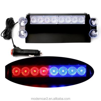 China China Factory 8 LED RGB Emergency Warning Light Car Police Strobe Flash Light Red Blue 8LED Flash Warning Light for sale