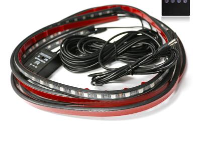 China 4pcs 90cm Flexible Strip 120cm RGB Under Car Led Atmosphere Light 7 Colors Underglow Car Led Decoration Strip Ambient Light Car Under Atmosphere Light for sale