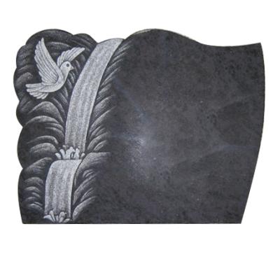 China Wholesale Modern Style European Landscape Etching Carving Headstone Purple Granite Headstone for sale