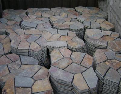 China New Wall Designs Cheap Decorative Multicolor Outdoor Slate Stepping Stones for sale