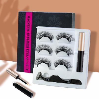 China Natural Custom Long Eyelash Box Magnetic Eyelashes With Magnetic Liner Set for sale