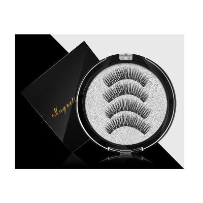 China Natural Long Mink Eyelashes Wholesaler Supplies 2 Magnetic Lashes Wick With Custom Eyelash Packaging Boxes for sale