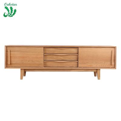 China Nordic Modern Simple Luxury Living Room Furniture Universal Design Solid Oak Solid Oak Wood Led TV Stand for sale